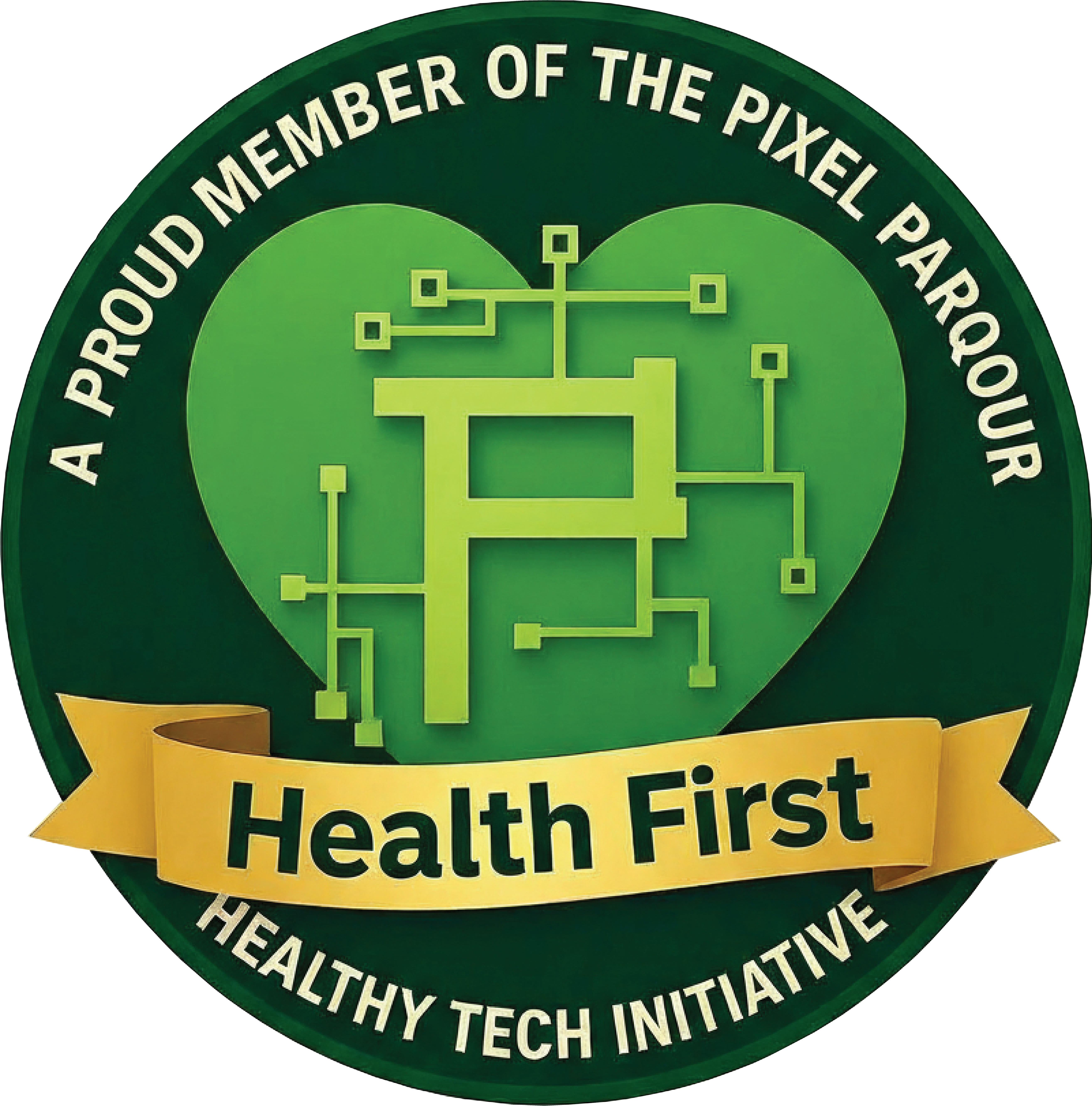 Pixel Parqour Health First Certification Badge